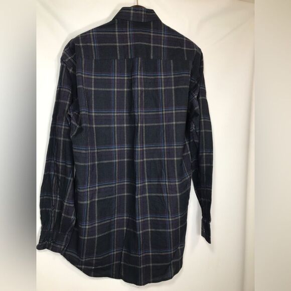 Perry Ellis Men's Sz Medium Blue Plaid Long Sleeve Button Down Nwt - Picture 8 of 8